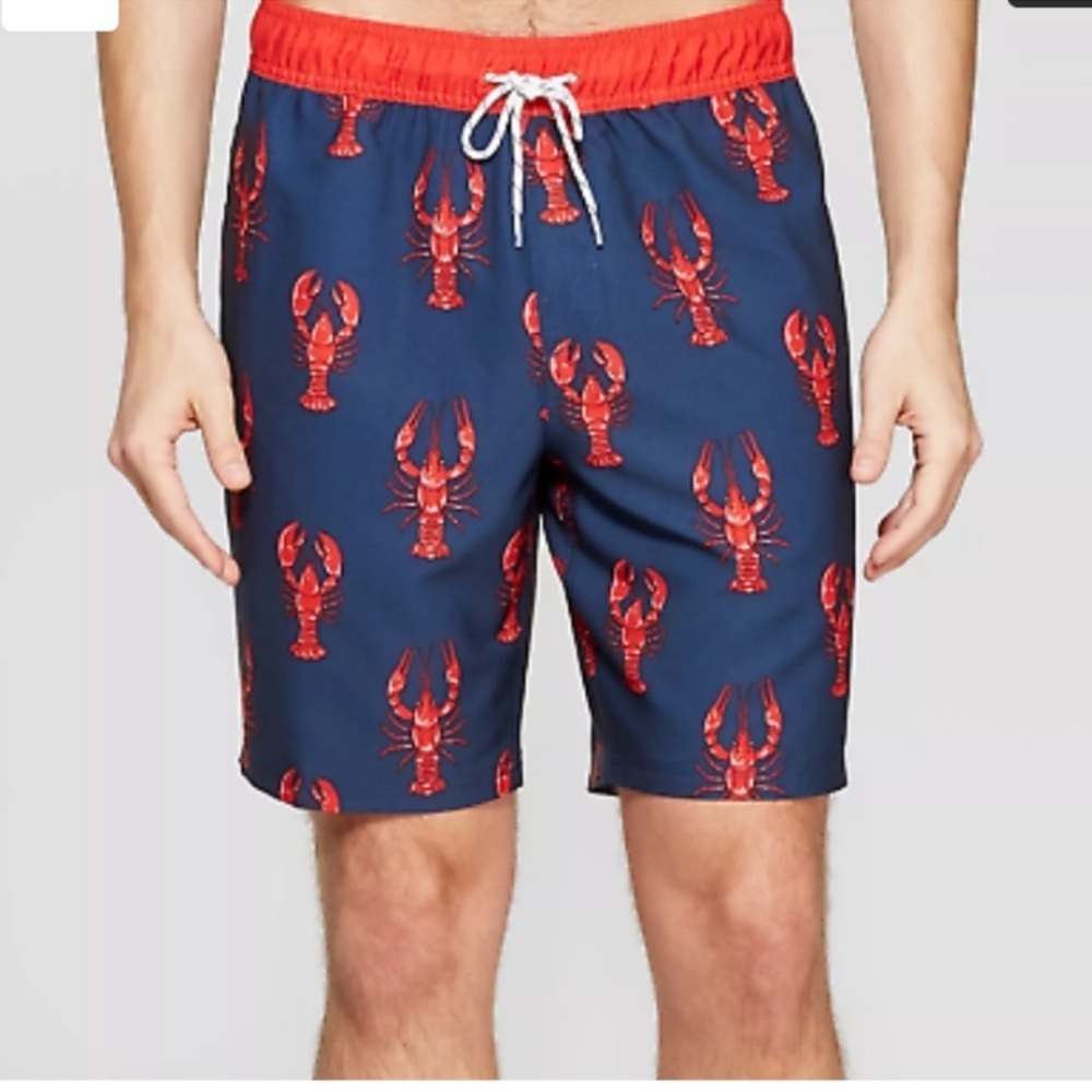 Goodfellow & Co Men Swim Shorts, Lobster New England Swim Short Blue, Size L